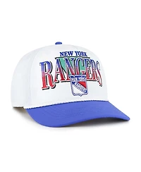 '47 Brand Men's White/Blue New York Rangers Tribute Hitch Adjustable Hat