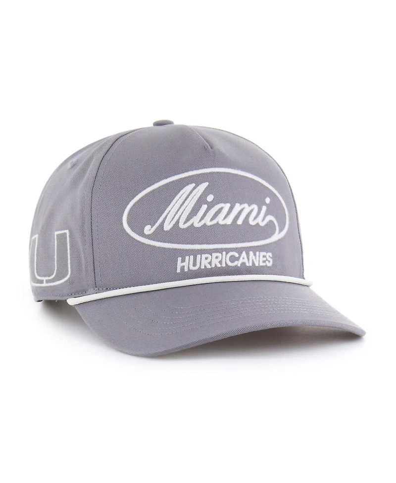 '47 Brand Men's Gray Miami Hurricanes Contemporary Basics Foundational Rope Hitch Adjustable Hat