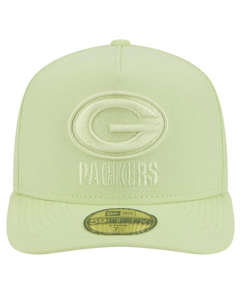 New Era Men's Light Green Bay Packers Color Pack A-Frame 59FIFTY Fitted Hat