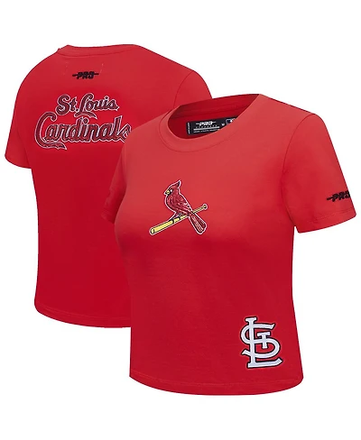Pro Standard Women's Red St. Louis Cardinals Game Day Classics Baby Doll Cropped T-Shirt
