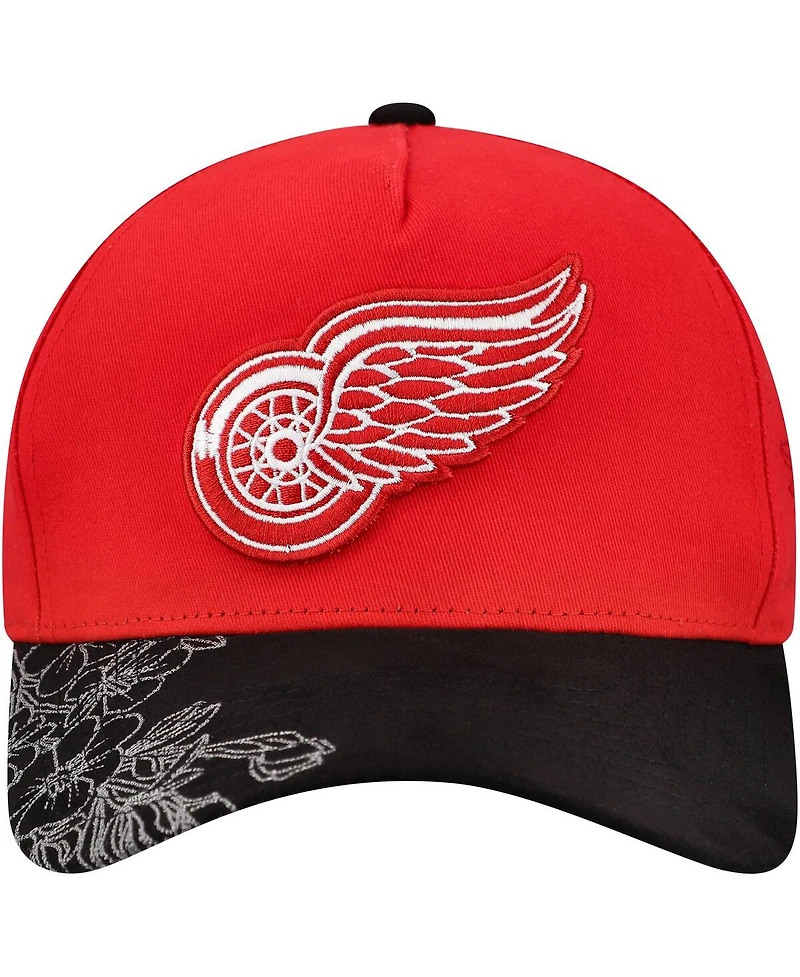 Mitchell & Ness Men's Red/Black Detroit Red Wings May Flowers Pro Crown Adjustable Hat