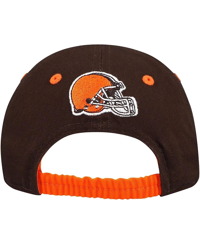 Outerstuff Baby Boys and Girls Brown/Orange Cleveland Browns My First Tail Sweep Slouch Flex Hat