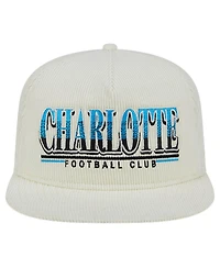 New Era Men's White Charlotte Fc Throwback Corduroy Golfer Adjustable Hat