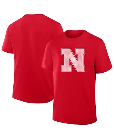 Fanatics Men's Scarlet Nebraska Huskers Big Tall Distressed Vintage Logo T-Shirt