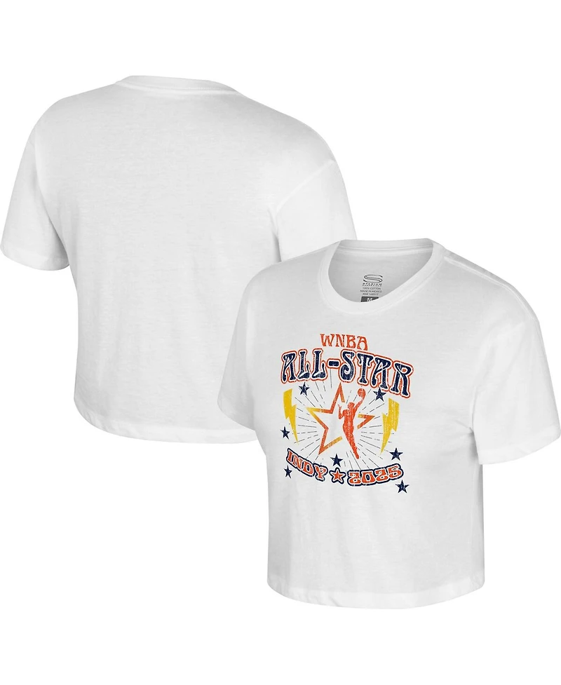 Stadium Essentials Women's White 2025 Wnba All-Star Game The Road Cropped T-Shirt