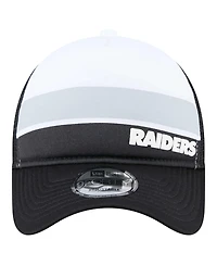 New Era Big Boys and Girls Black Las Vegas Raiders Sport Night Color Block 9FORTY A-Frame Trucker Adjustable Hat