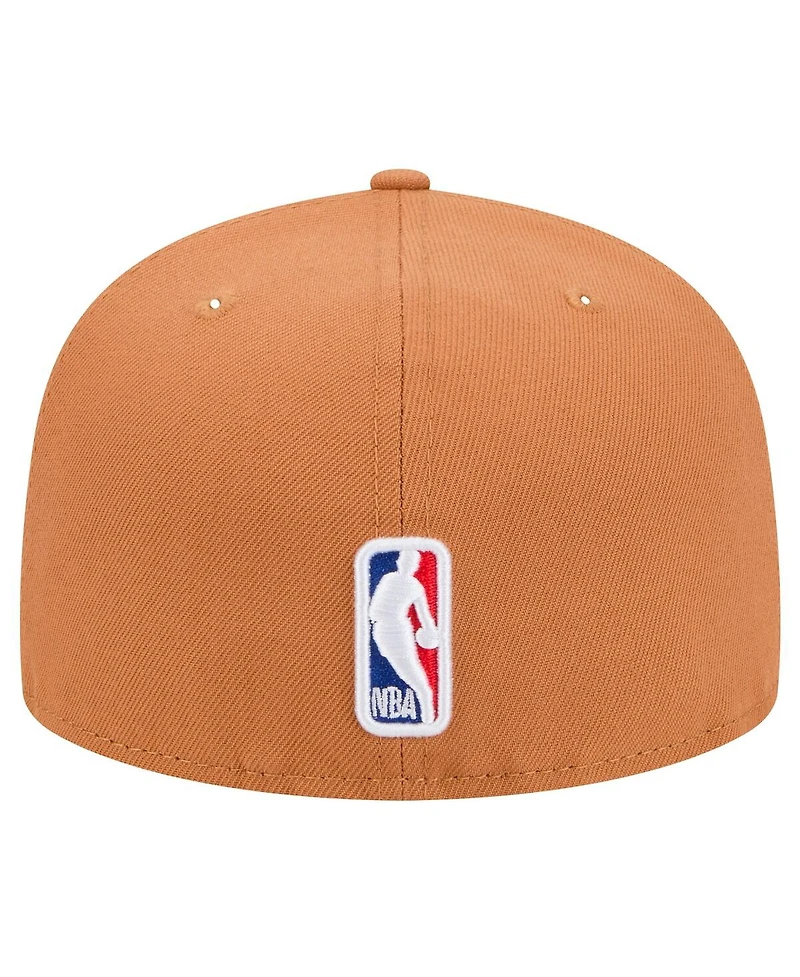 New Era Men's Tan Philadelphia 76ers Color Pack 59FIFTY Fitted Hat