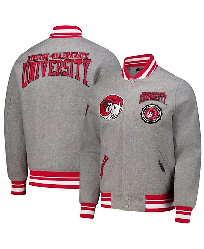 Pro Standard Men's Heather Gray Winston-Salem State Rams Crest Wool Full-Zip Jacket