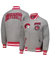 Pro Standard Men's Heather Gray Winston-Salem State Rams Crest Wool Full-Zip Jacket