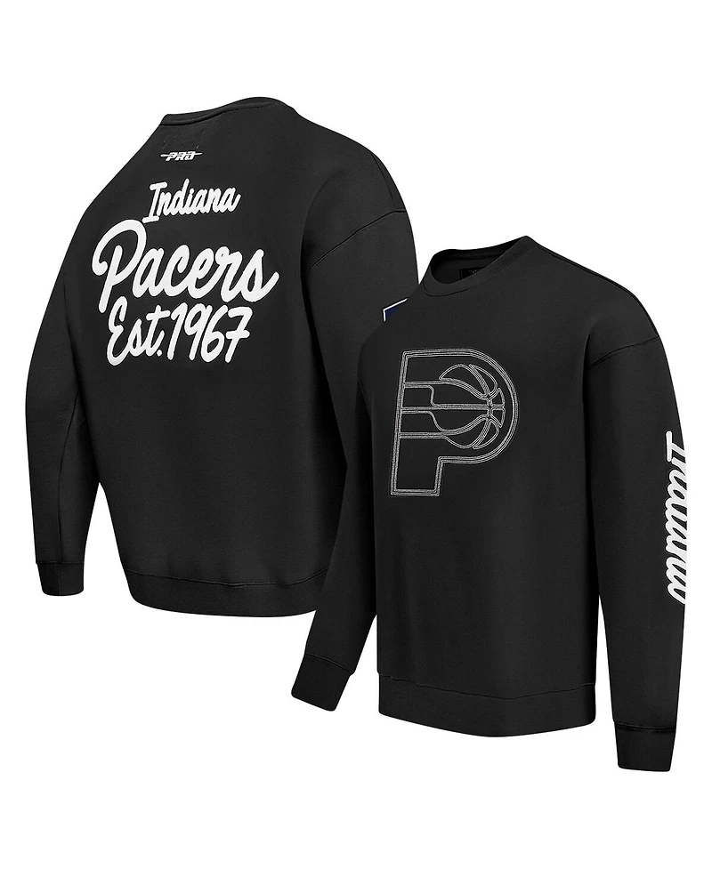 Pro Standard Men's Black Indiana Pacers Paint the City Drop Shoulder Sweatshirt