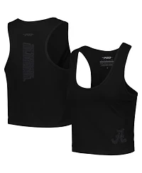 Pro Standard Women's Black Alabama Crimson Tide Tonal Neutral Fitted Waist Length Racerback Tank Top