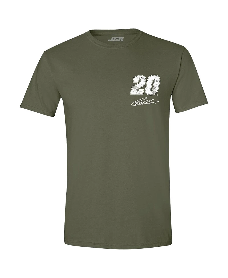Joe Gibbs Racing Team Collection Men's Green Christopher Bell Flag T-Shirt