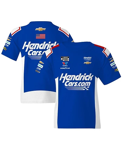 Hendrick Motorsports Team Collection Big Boys and Girls Blue Kyle Larson Valvoline Uniform T-Shirt