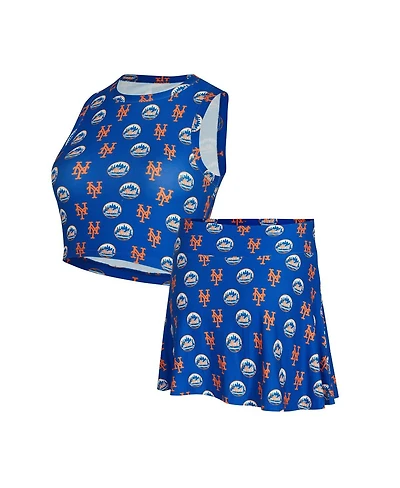 Concepts Sport Women's 2-Pack Royal New York Mets Knit Tank Top and Skort Set