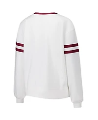 Concepts Sport Women's White Florida State Seminoles Borough French Terry Arch Over Long Sleeve Top