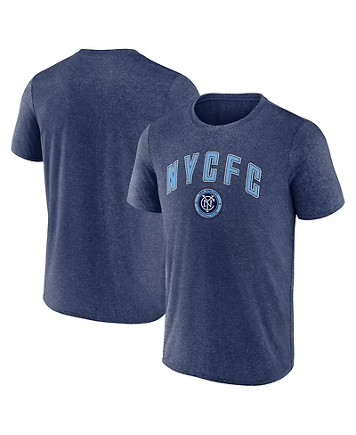 Fanatics Men's Heather Navy New York City Fc Drop Kick T-Shirt