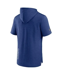 Fanatics Men's Heather Blue Toronto Maple Leaf's Authentic Pro Short Sleeve Pullover Hoodie