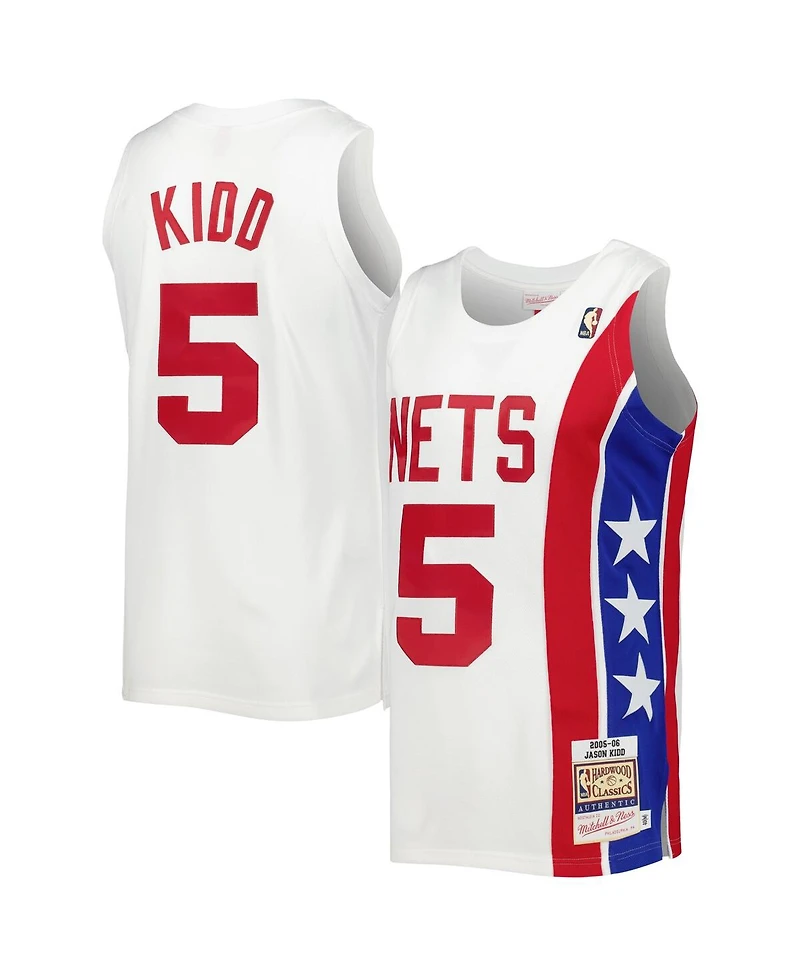 Mitchell & Ness Men's Jason Kidd White New Jersey Nets Hardwood Classics Swingman