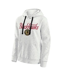 Fanatics Women's Oatmeal Chicago Blackhawks True Classics Quilted Pullover Hoodie