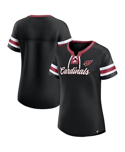 Fanatics Women's Black Arizona Cardinals Original State Lace-Up T-Shirt