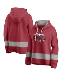 Fanatics Women's Cardinal/Gray Arizona Cardinals Huddle Up Fundamental Fleece Color Block Pullover Hoodie