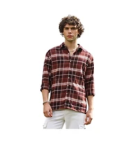 Campus Sutra Men's Tartan Plaid Shacket