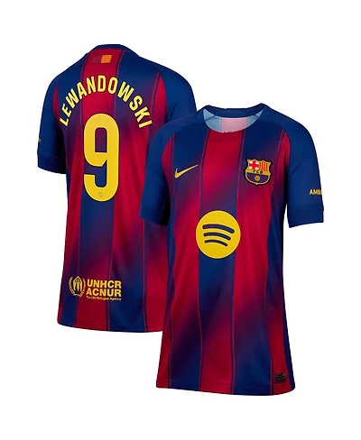 Nike Big Boys and Girls Robert Lewandowski Blue Barcelona 2025/26 Home Replica Jersey