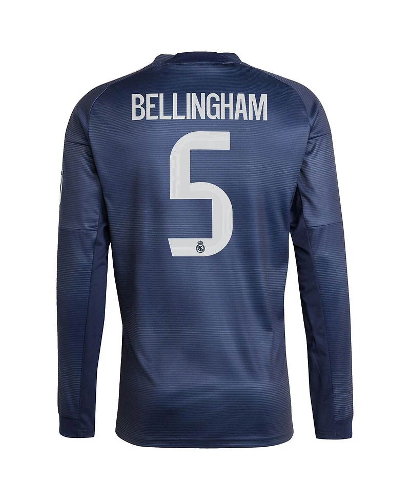 Adidas Men's Jude Bellingham Blue Real Madrid 2025/26 Away Long Sleeve Replica Jersey