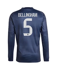 Adidas Men's Jude Bellingham Blue Real Madrid 2025/26 Away Long Sleeve Replica Jersey