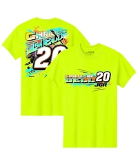 Joe Gibbs Racing Team Collection Big Boys and Girls Neon Green Christopher Bell Name Number T-Shirt
