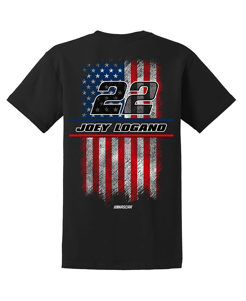 Team Penske Men's Black Joey Logano American Flag T-Shirt