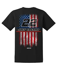 Team Penske Men's Black Joey Logano American Flag T-Shirt