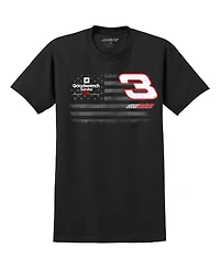 Richard Childress Racing Team Collection Men's Black Dale Earnhardt Flag Tri-Blend T-Shirt