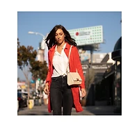 Susu Leather Saddle Bag Off White Crossbody Purse Cream Women's Handbag