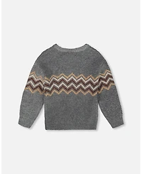 Deux par Boy Knit Sweater Dark Heather Gray