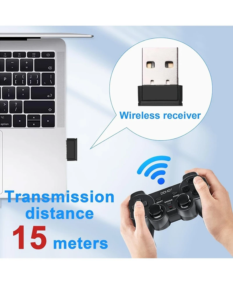 Nbcp Wireless Pc Gaming Controller with Dual Vibration – 2.4G Steam Gamepad for Windows & Steam, High-Performance Joystick