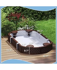 Qaba Oval Kids box with Cover, 4 Seats, Bottom Liner,