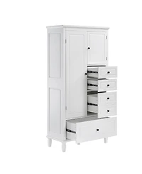 Casainc Tall and Wide Storage Cabinet with Doors, Four Drawers, Adjustable Shelves for Bathroom/Office