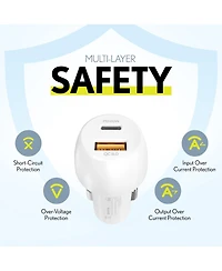 Overtime Lightning to C Cable: Dual Usb-c PD20W & Usb-a Car Charger (OHC10ICX2)