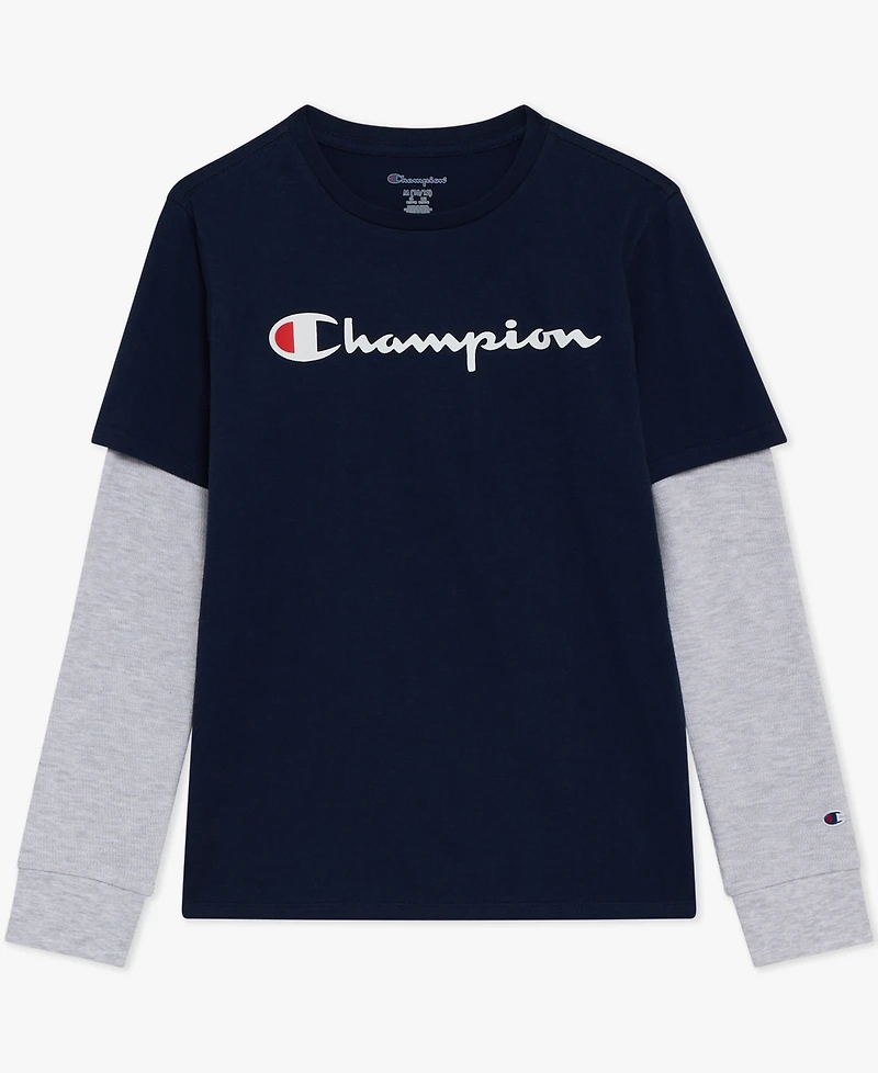 Champion Big Boys Layered-Look Graphic T-Shirt