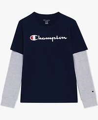 Champion Big Boys Layered-Look Graphic T-Shirt