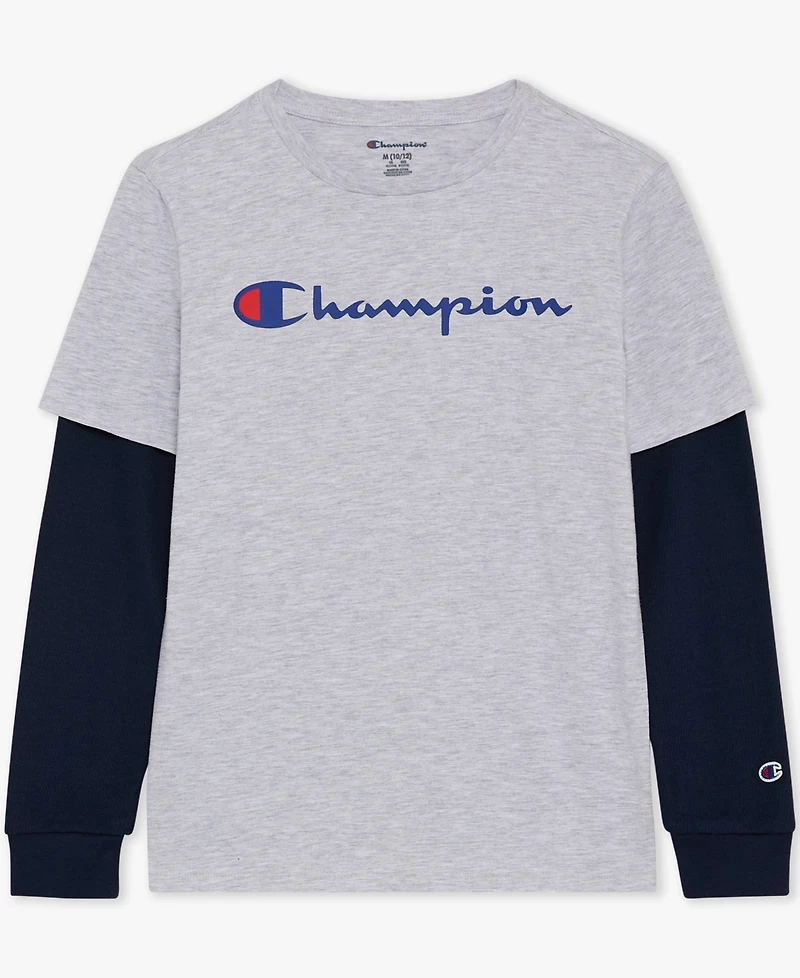 Champion Big Boys Layered-Look Graphic T-Shirt