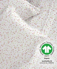 Printed Quatrefoil - 100% Organic Cotton Percale Twin Extra Long Sheets Set - Deep Pocket,