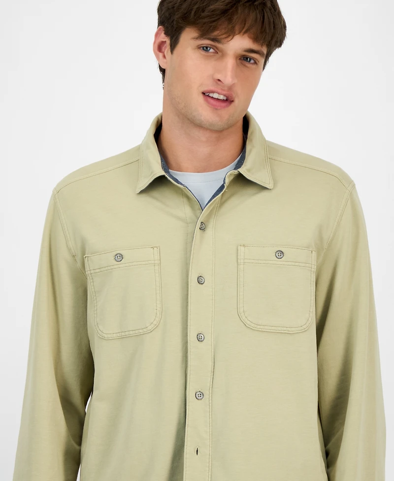 Tommy Bahama Men's Ben and Terry Long Sleeve Button-Down Shirt Jacket
