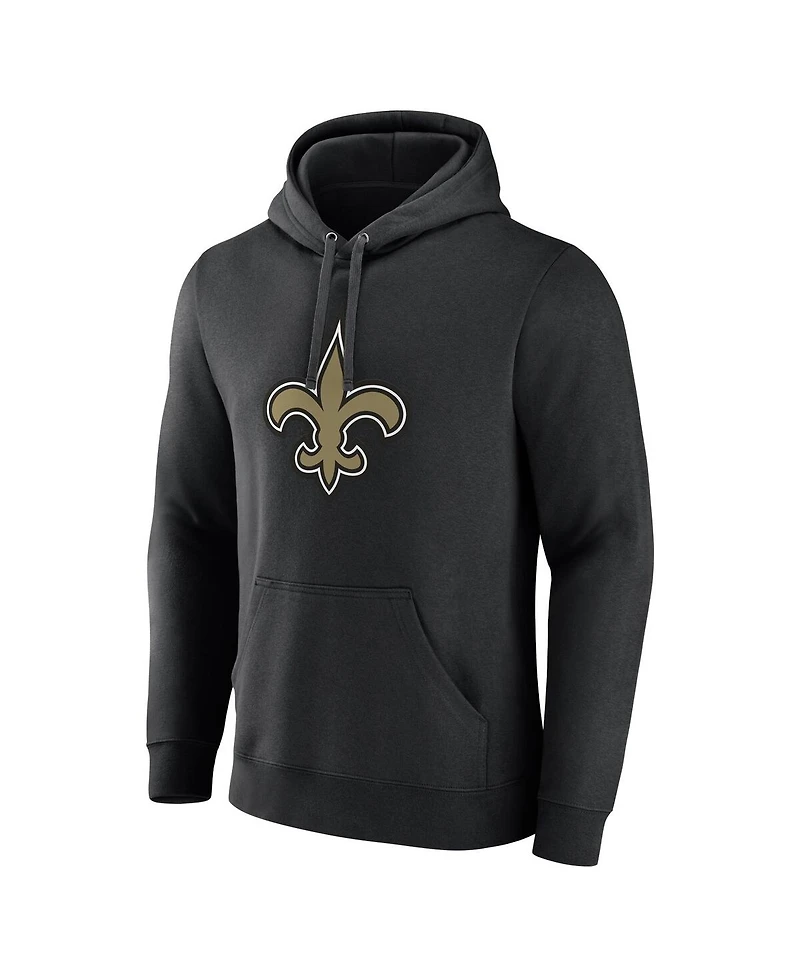 Fanatics Men's Black New Orleans Saints Primary Logo Fleece Pullover Hoodie