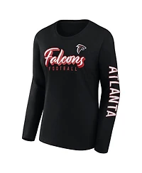 Fanatics Women's Black Atlanta Falcons Cheerleader Long Sleeve T-Shirt