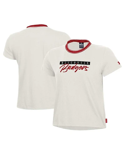 Under Armour Women's White Wisconsin Badgers Iconic T-Shirt