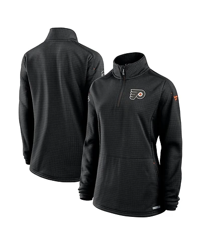 Fanatics Women's Black Philadelphia Flyers Authentic Pro Rink Lightweight Quarter-Zip Pullover Sweatshirt