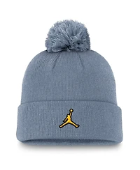 Jordan Men's Gray Michigan Wolverines Standard Cuffed Pom with Knit Hat