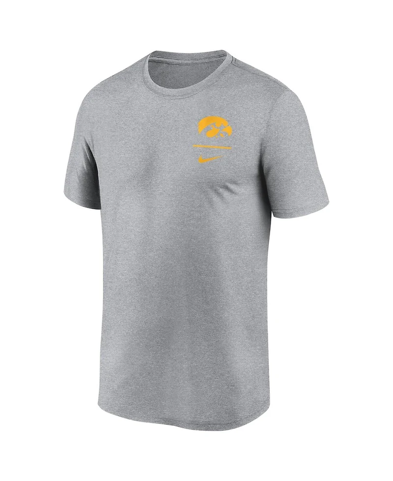 Nike Men's Heather Gray Iowa Hawkeyes Primary Logo Legend Performance T-Shirt